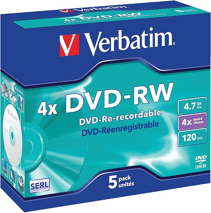 Płyta DVD-RW Verbatim 4,7GB x4  (1) Jewel (43285)