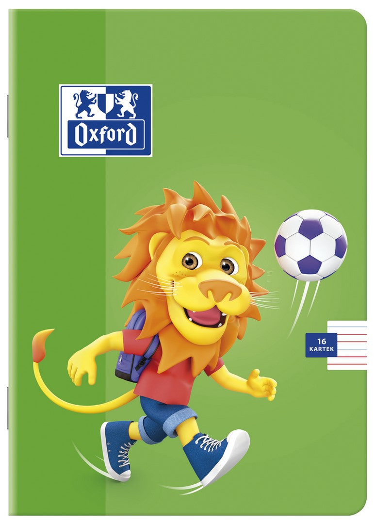 Zeszyt w podwójną linię kolorową A5/16 Oxford Lion 90g mix kolorów
