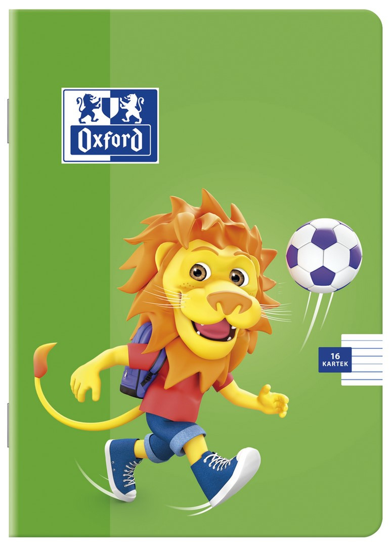 Zeszyt w podwójną linię A5/16 Oxford Lion 90g mix kolorów