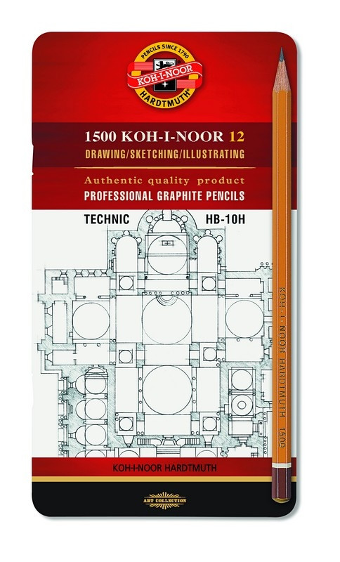 Ołówek techniczny Koh-I-Noor zestaw HB-10H 12szt.