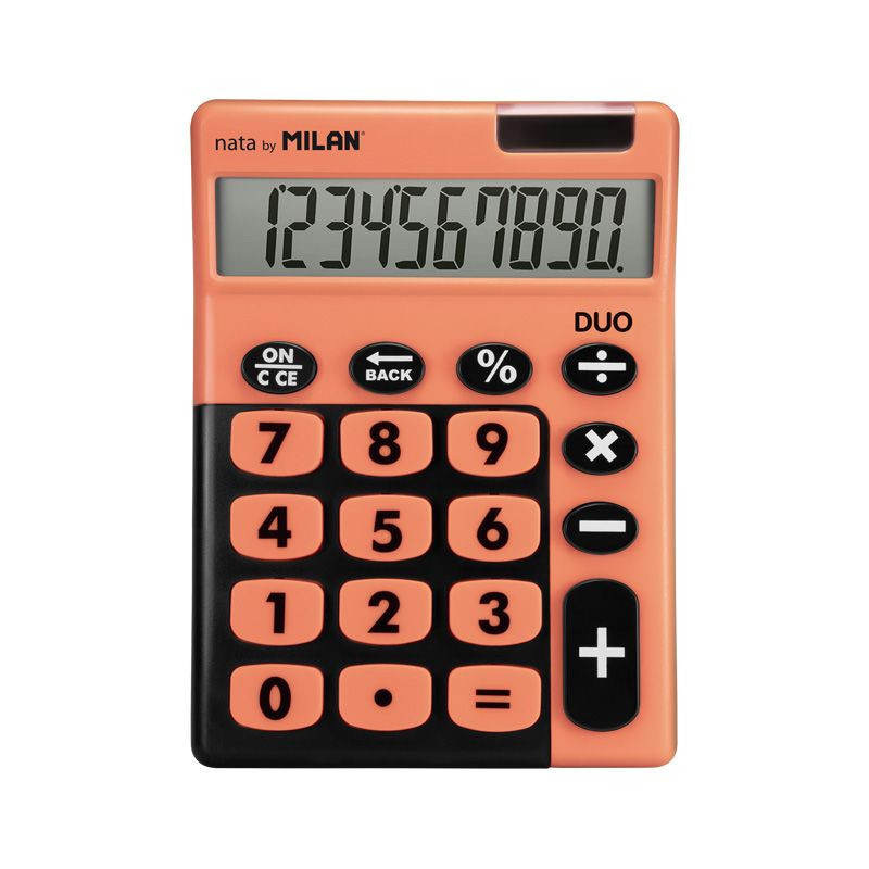 Kalkulator z dużymi klawiszami, Duo, pomarańczowy, Milan
