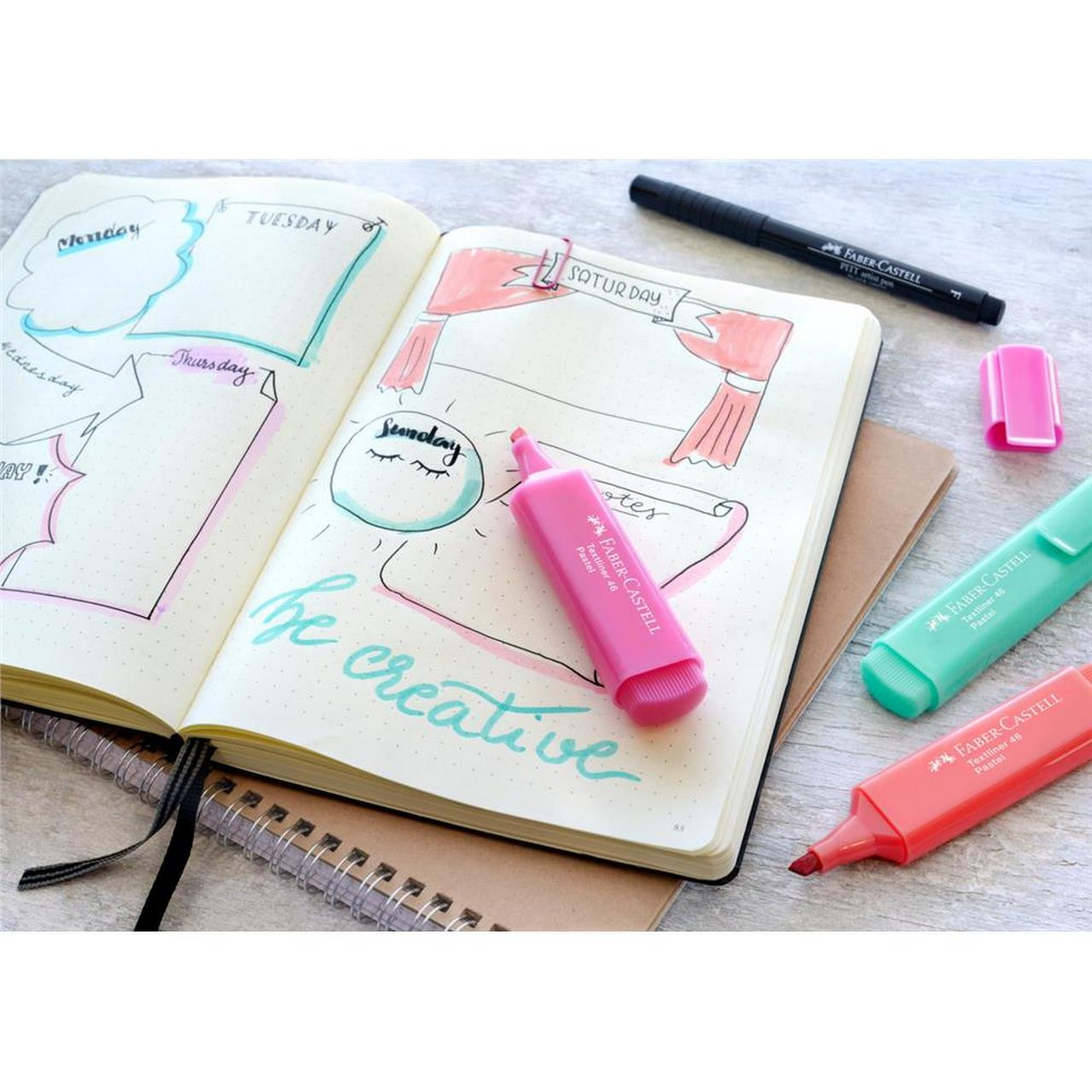 Zakreślacze pastelowe Faber Castell Textliner 4 kolory