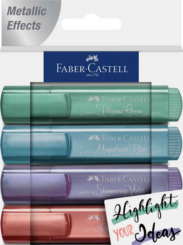 Zakreślacz 1546 metaliczny Creativstudio 4kol. Faber-Castell 154624 (dodatkowe op. kart)