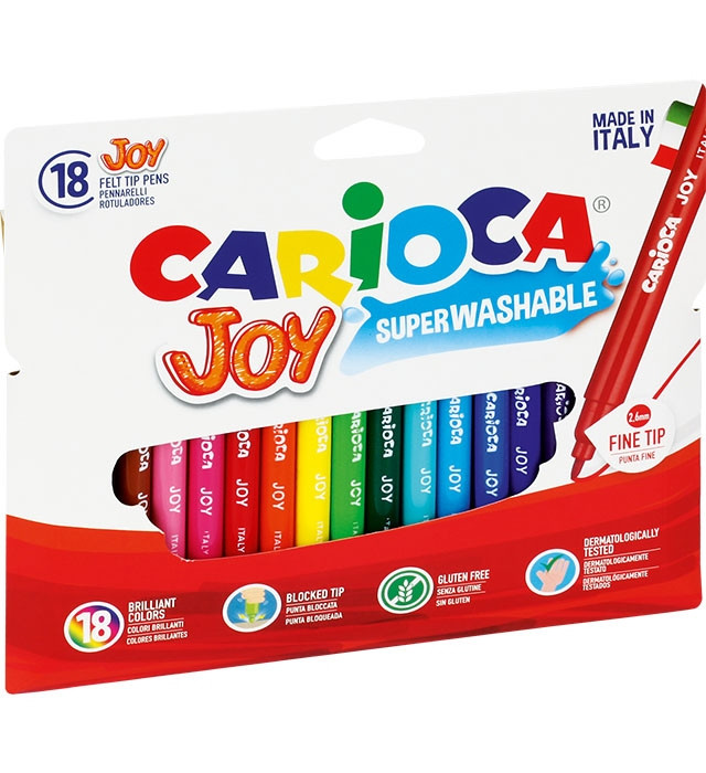 Zestaw pisaków Carioca Joy 18 kolorów łatwozmywalne