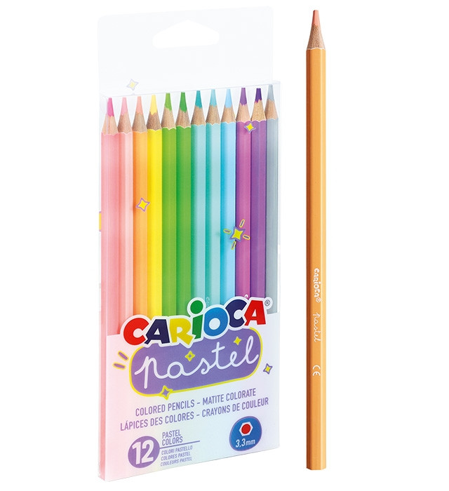 Kredki ołówkowe pastelowe 12 kolorów Carioca