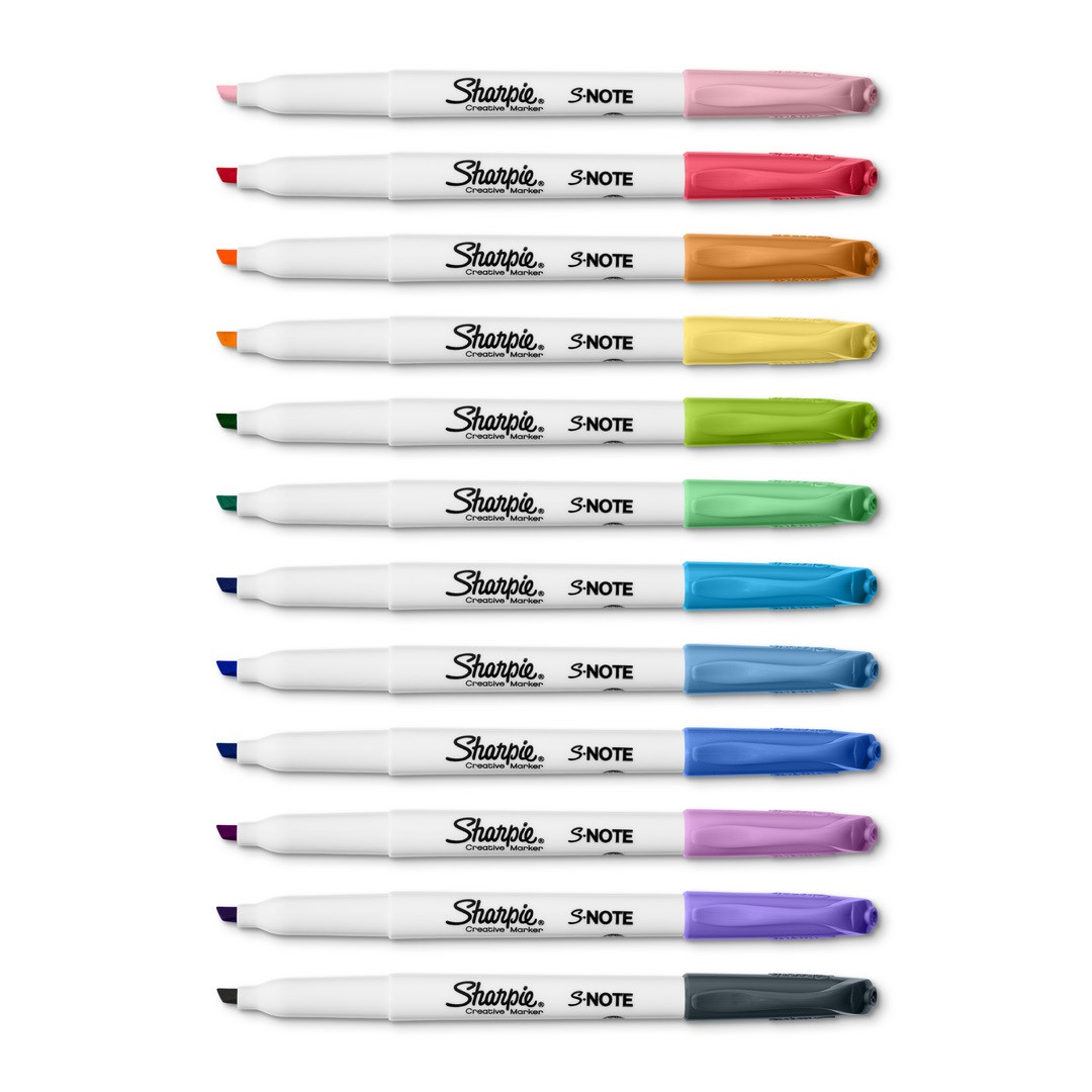 Markery kreatywne Sharpie S.Note 12 kolorów ścięta końcówka