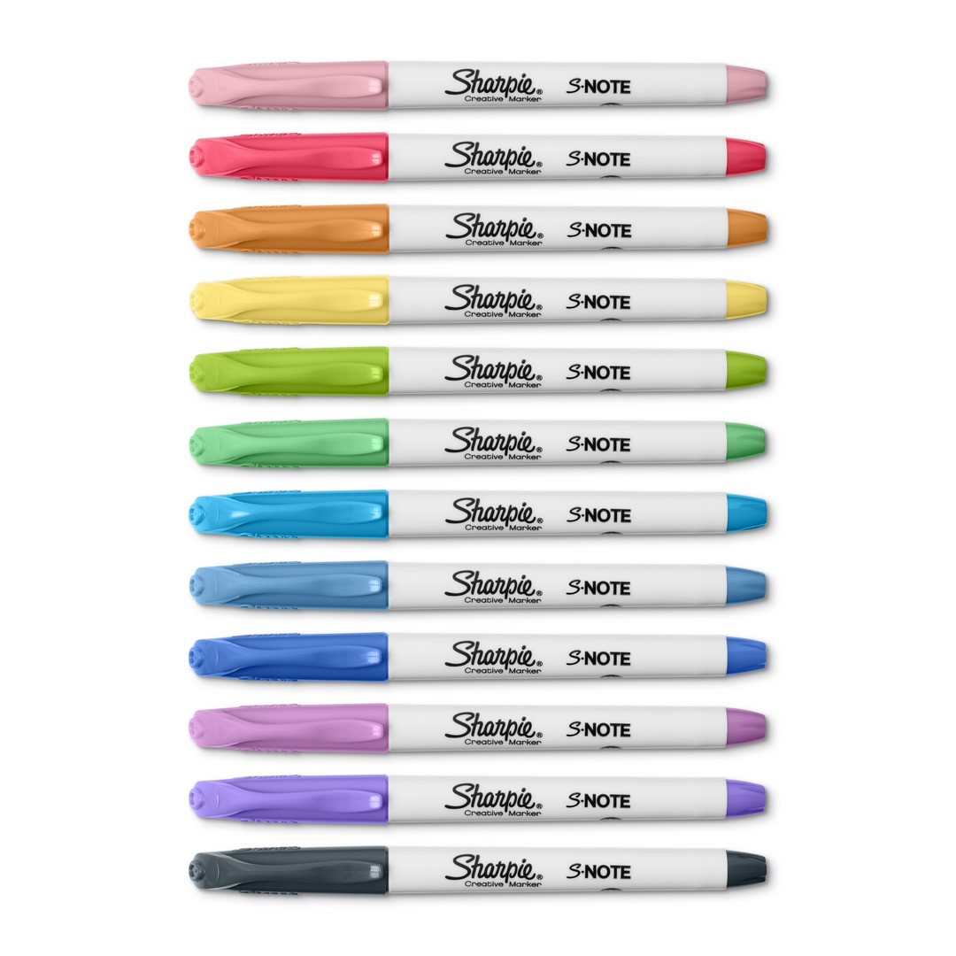 Markery kreatywne Sharpie S.Note 12 kolorów ścięta końcówka