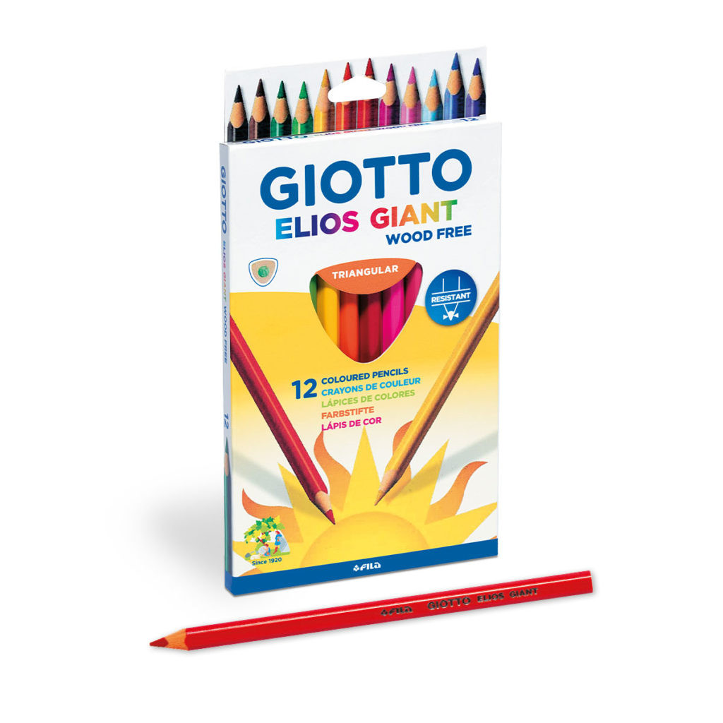 Kredki ołówkowe Giotto Elios Giant Triangular 12 kolorów