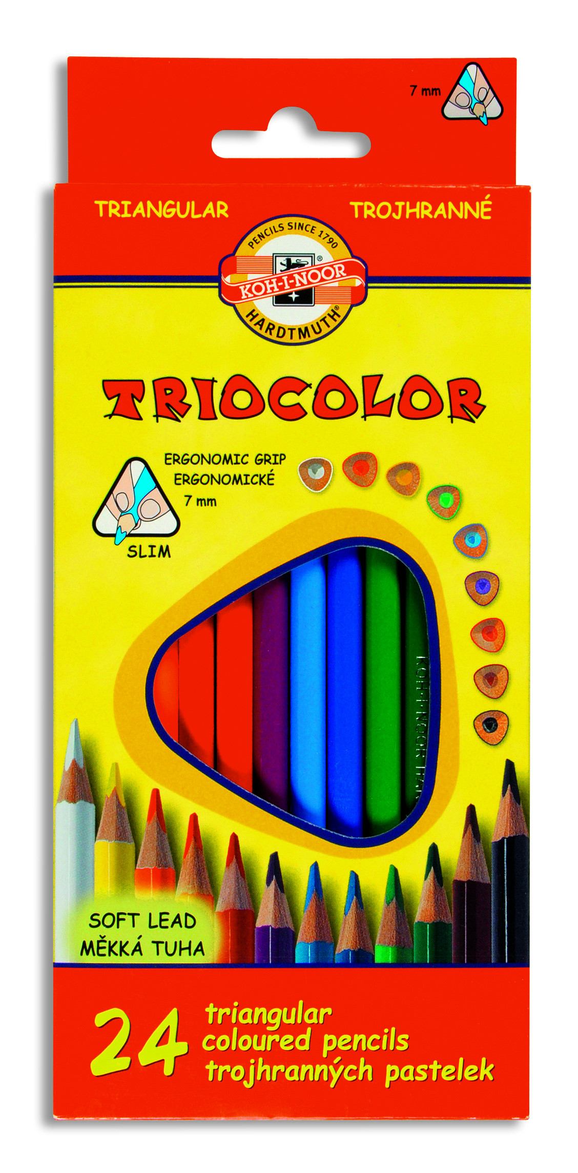 Kredki Koh-I-Noor Tricolor 7mm 24 kolory