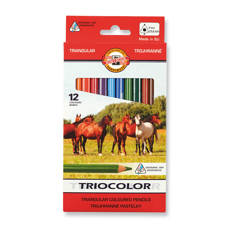 Kredki Koh-I-Noor Tricolor 9mm 12 kolorów