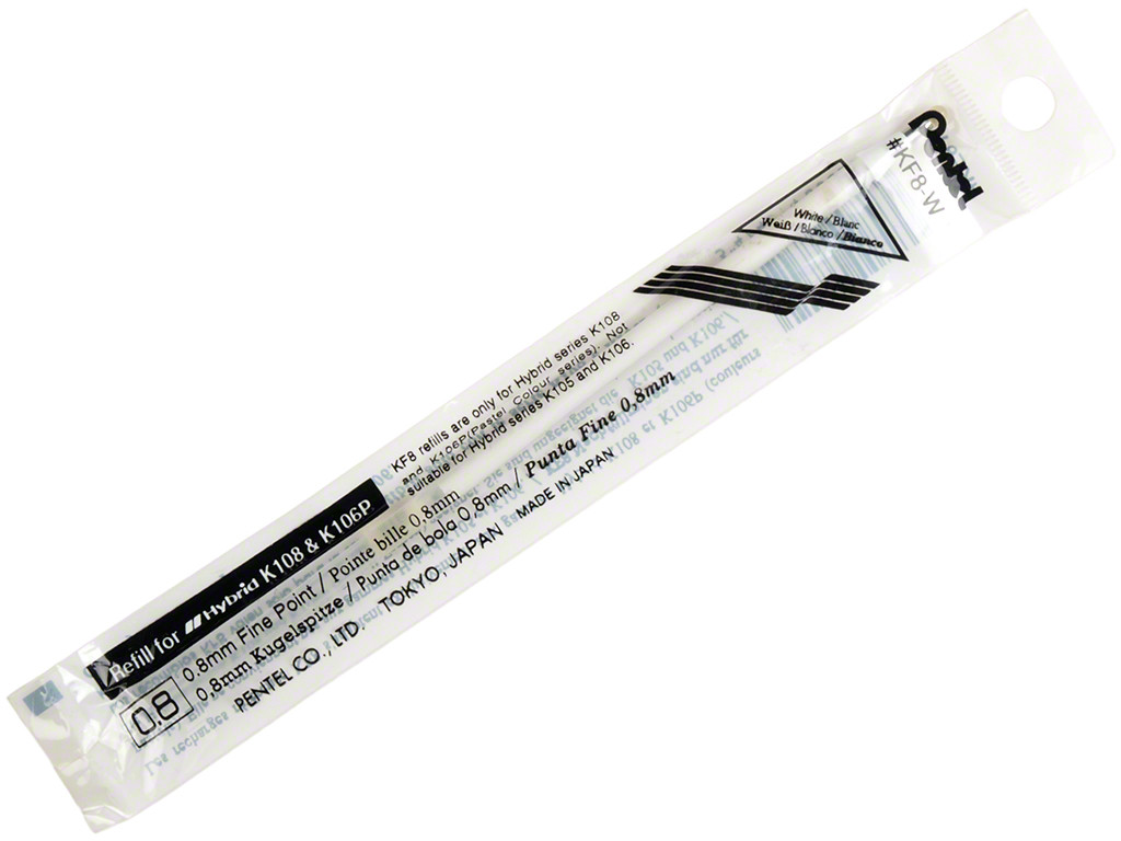 Wkład żel Pentel KF8 biały Hybrid (do K118)