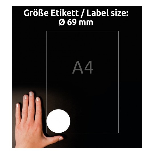 Etykiety samoprzylepne okrągłe 69 mm 80szt. Avery Zweckform