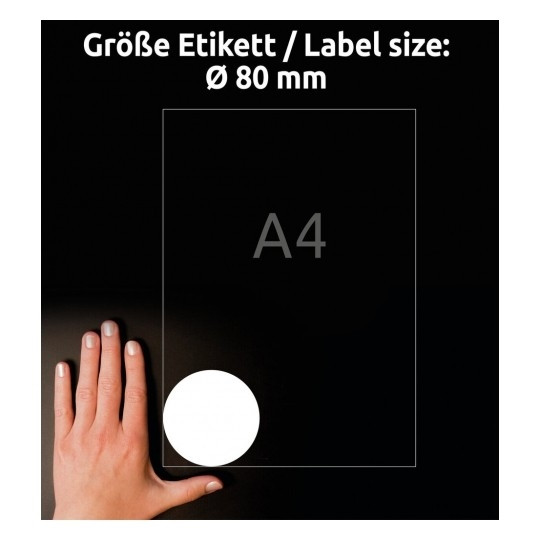 Etykiety samoprzylepne okrągłe usuwalne 80 mm 60szt. Avery Zweckform