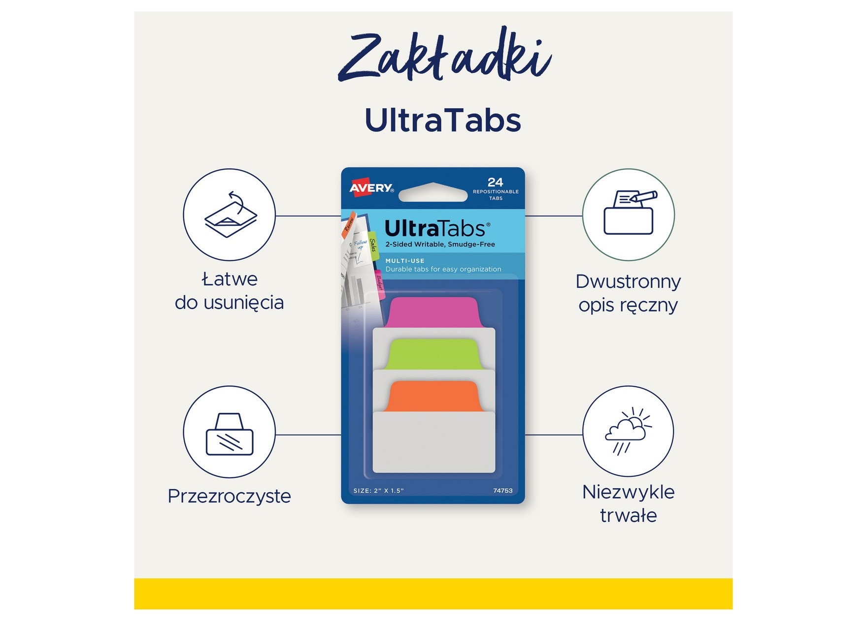 Zakładki indeksujące samoprzylepne Ultra Tabs Metall 2 74785 Avery