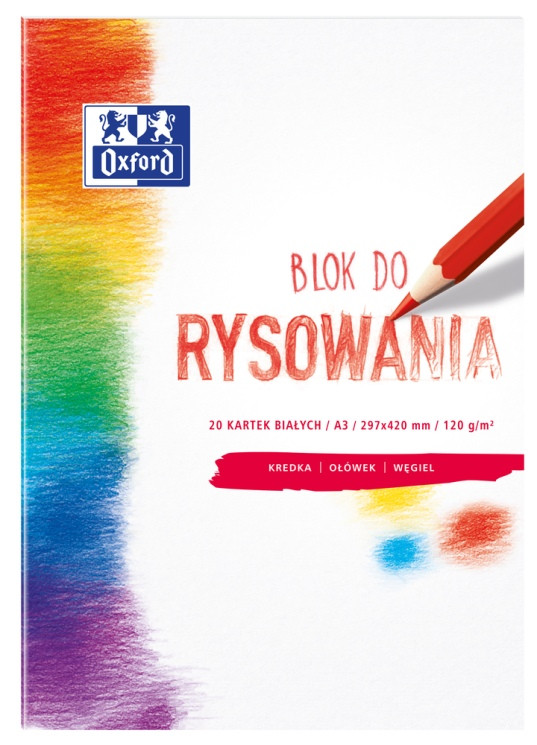 Blok rysunkowy A3 20k 120g Oxford biały