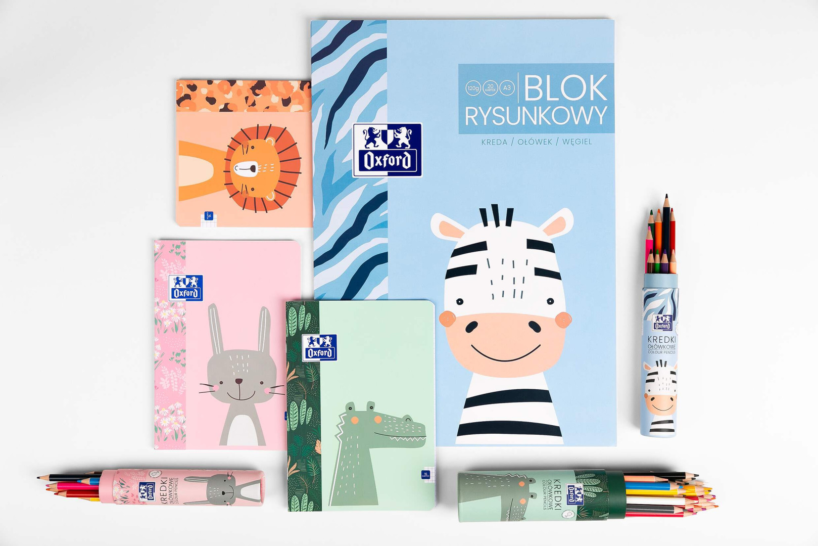 Zeszyt A5/32k linia podwójna kolorowa 90g Oxford Kids