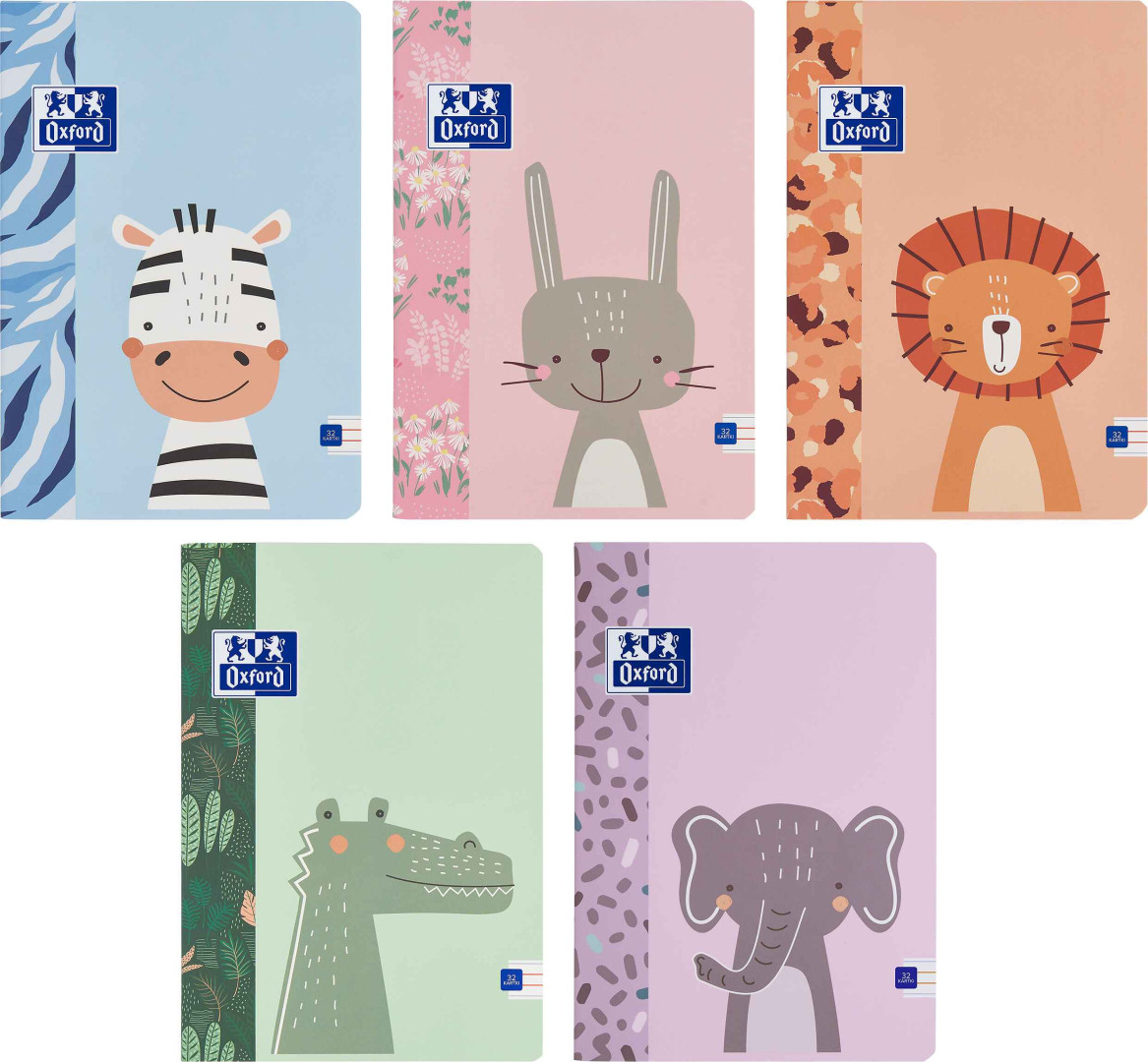Zeszyt A5/32k linia podwójna kolorowa 90g Oxford Kids