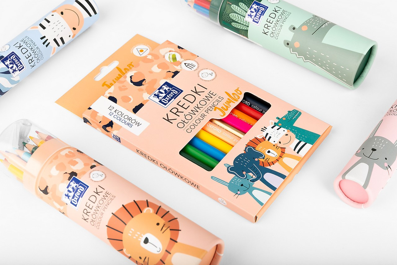 Kredki ołówkowe Oxford Kids Jumbo 12 kolorów