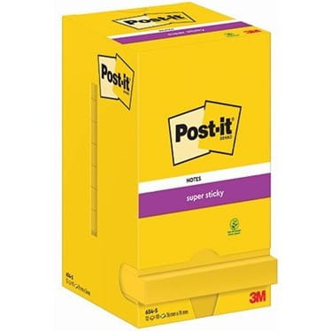 Karteczki samoprzylepne Post-it® Super Sticky 76x76mm, 12 bloczków po 90 karteczek
654-S 7100290189