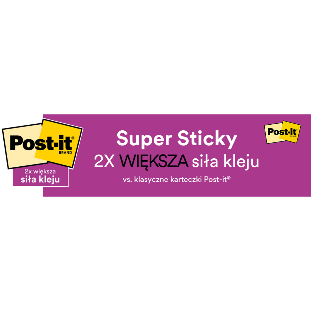 Karteczki samoprzylepne Post-it Super Sticky, 9x90 kolorowych karteczek (3x90k: 101x152 mm, 6x90k: 76x76 mm)