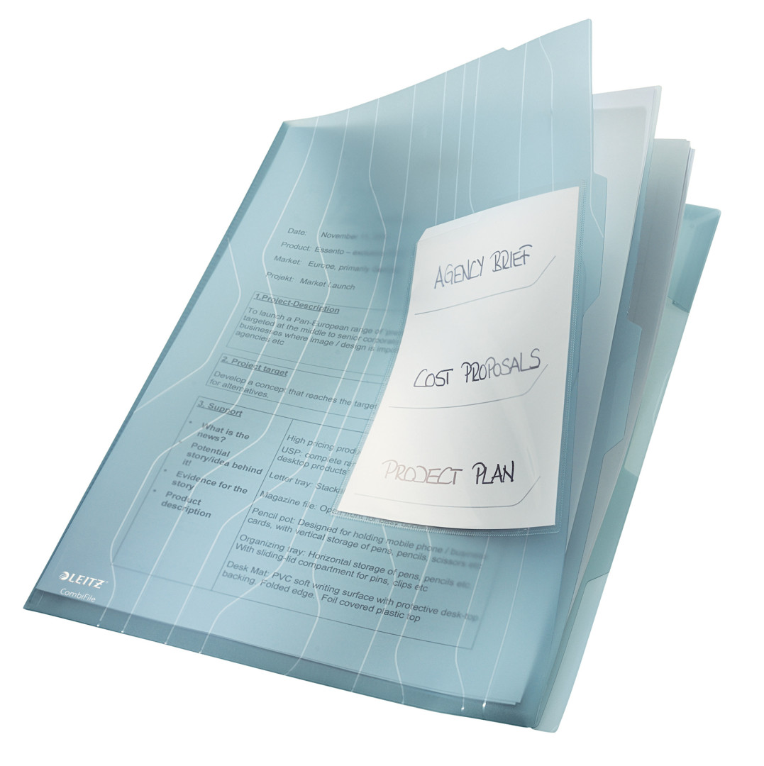 Folder ofertowy z przekładkami Leitz CombiFile A4/3szt. niebieski 200mic.