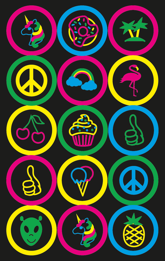 Naklejki Z-Design Neon Sticker Buttons Avery
