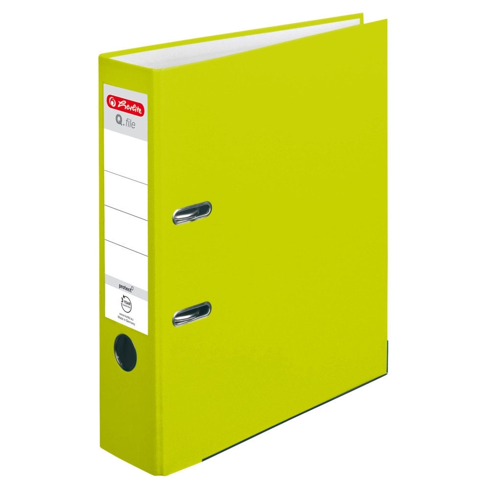 Segregator Q.File PP neon zielony A4/80mm Herlitz