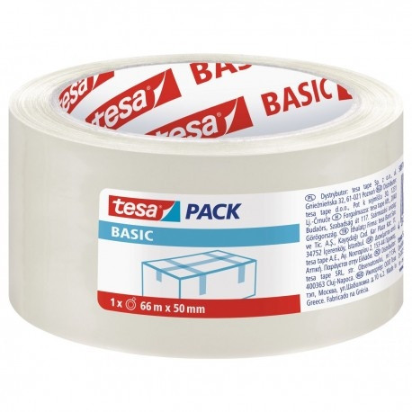 Taśma pakowa Tesa Basic akryl 50mmx66m transparentna