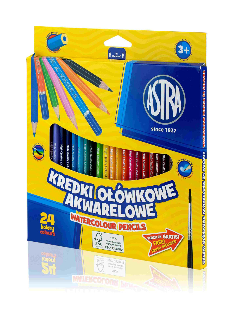 Kredki ołówkowe akwarelowe Astra 24kol. 312110005