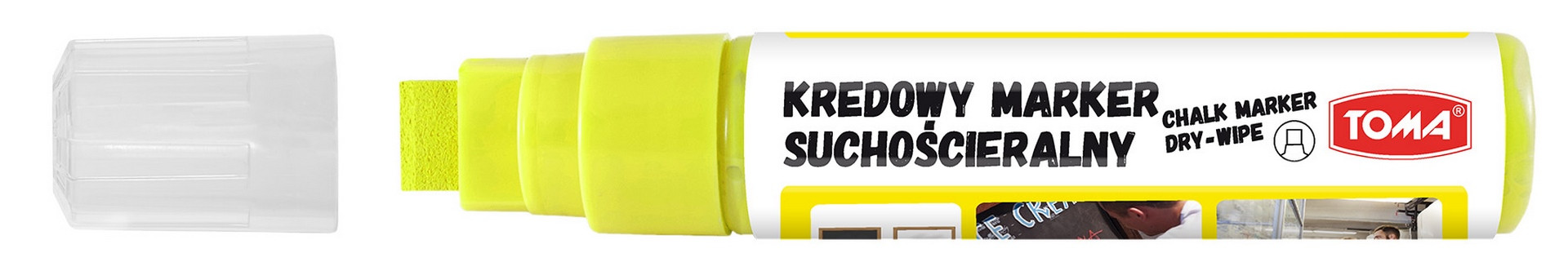 Marker kredowy suchościeralny 8x15mm TO-294 żółty Toma