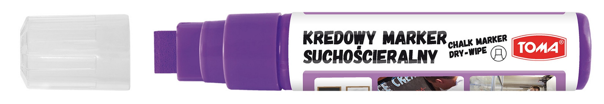 Marker kredowy suchościeralny 8x15mm TO-294 fioletowy Toma