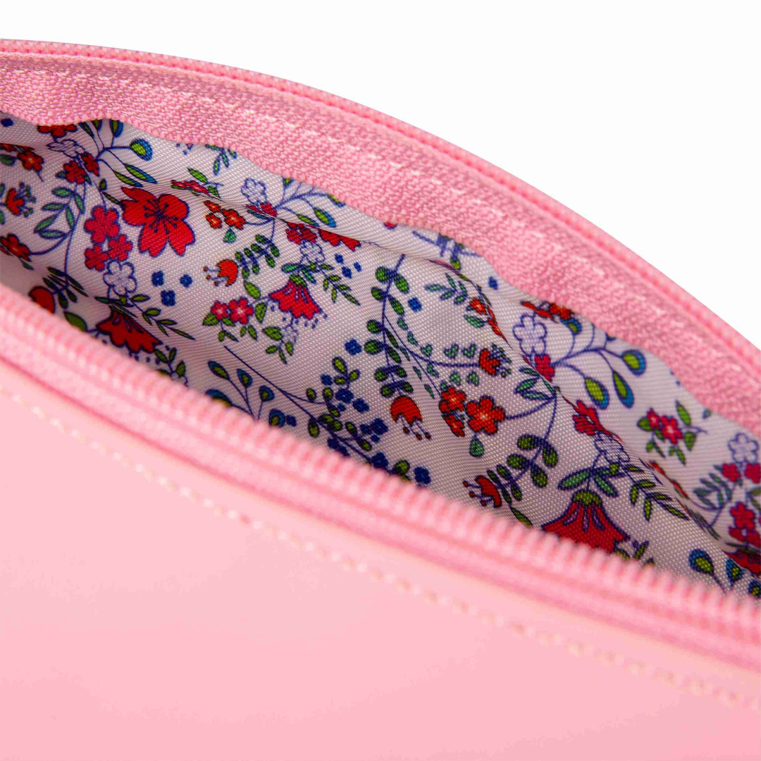 Piórnik Tuba Oxford Floral pastel jasnoróżowy