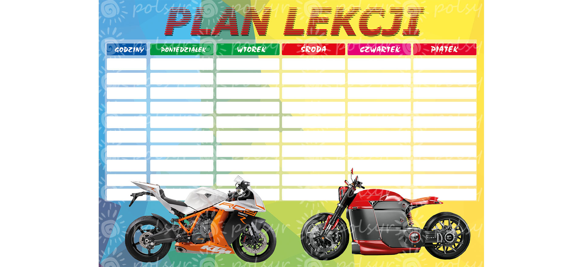 Plan lekcji  A4 (1szt.) Polsyr D