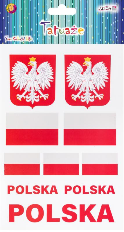 Tatuaże do ciała w barwch narodowych TAT-0673 Aliga