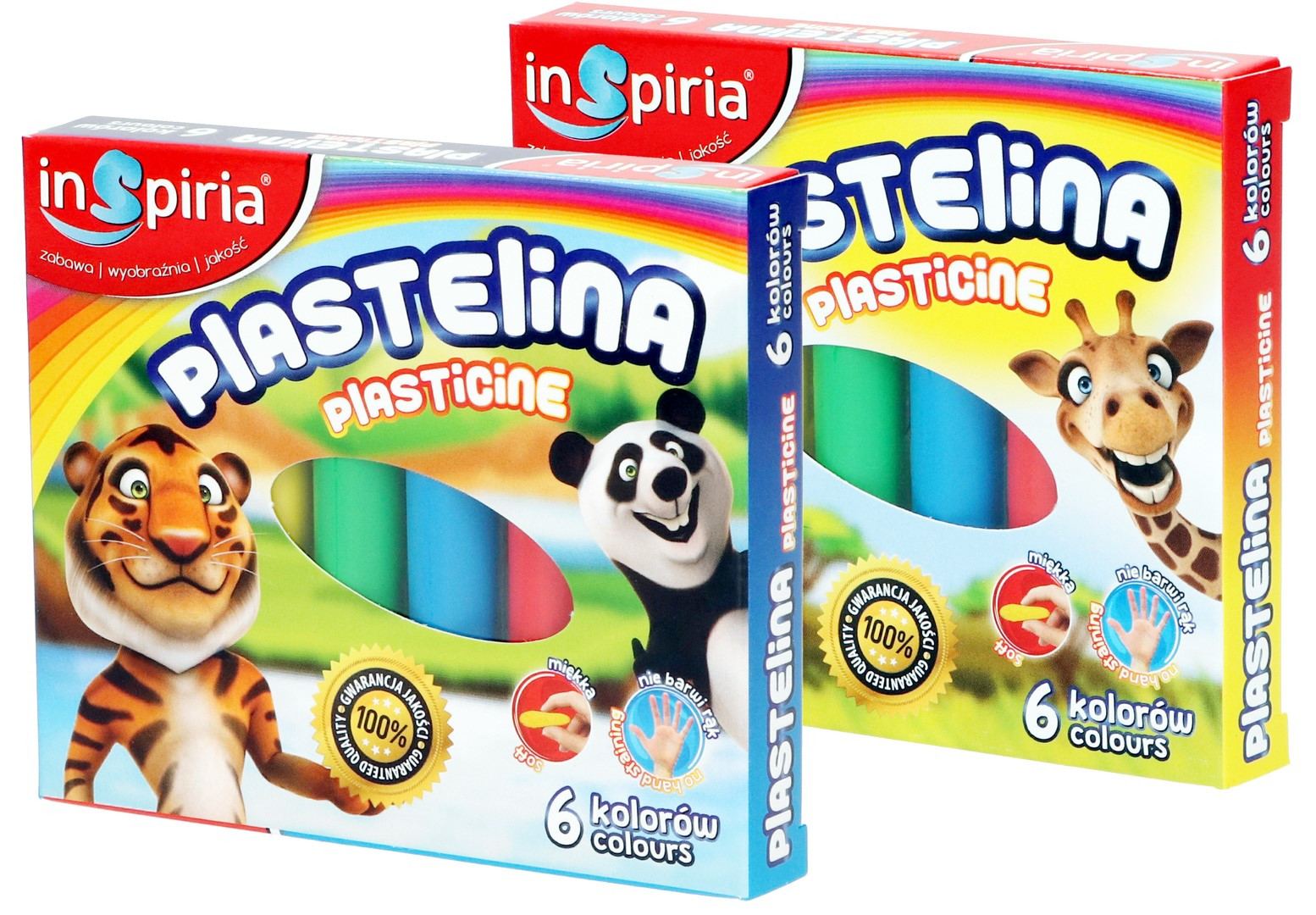 Plastelina dla dzieci 6 kolorów Inspiria Schemat