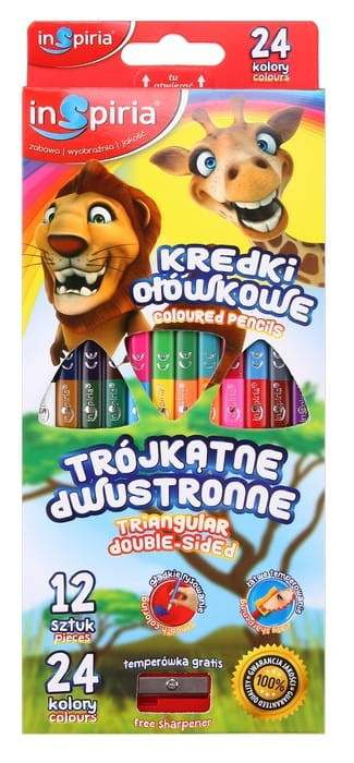 Kredki  trójkątne dwustronne (12) 24kol 3927 Inspiria Schemat