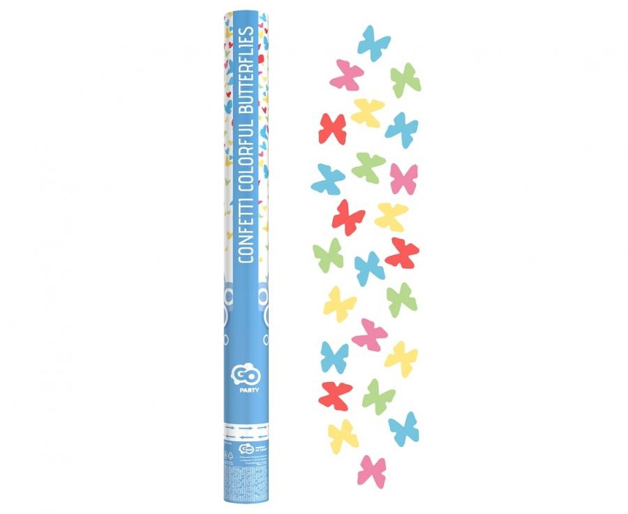 KONFETTI PNEUMATYCZNE- Kolorowe motylki 60 cm GODAN