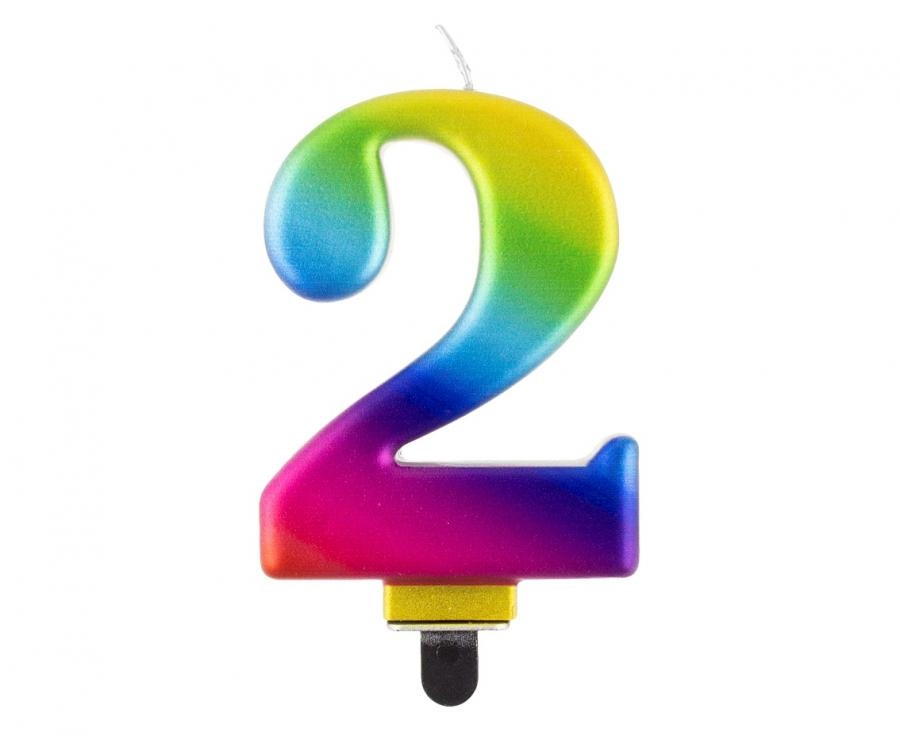 Świeczka cyferka 2, Galaxy 8cm GoDan