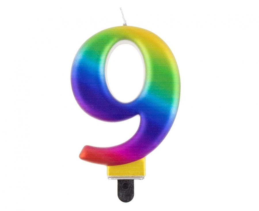 Świeczka cyferka 9, Galaxy 8cm GoDan
