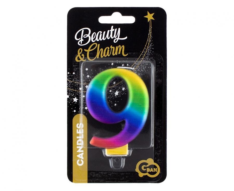 Świeczka cyferka 9, Galaxy 8cm GoDan
