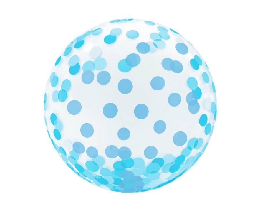 Balon kryształowy, niebieskie grochy 18" KR-18NG GoDan