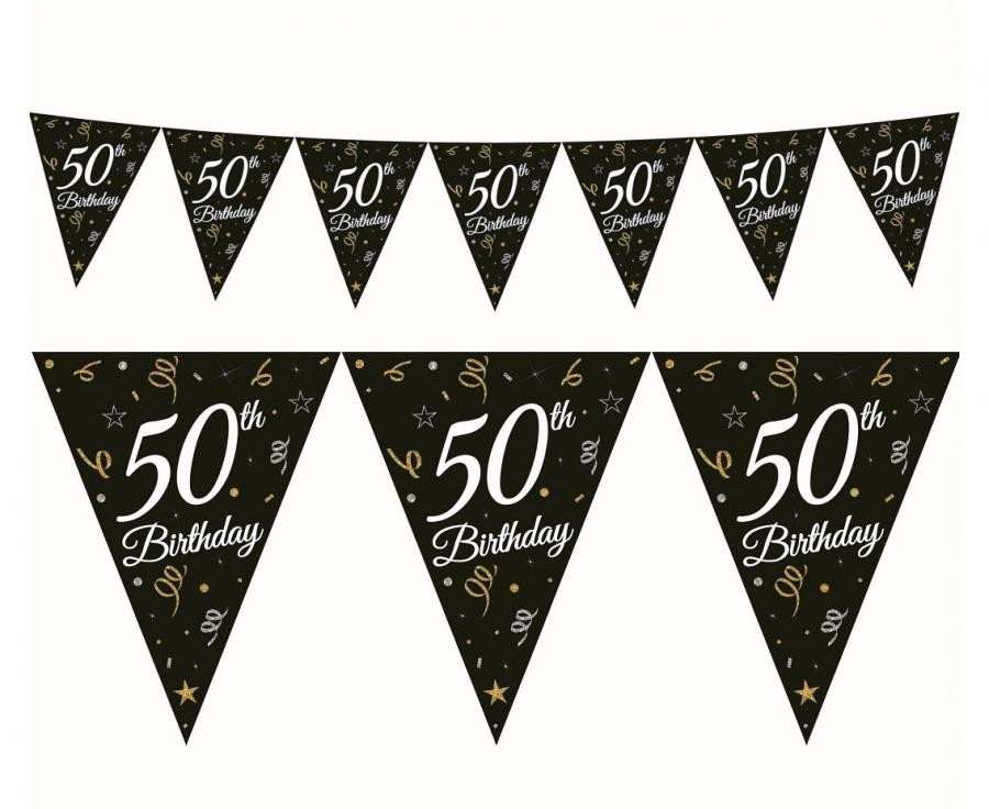 Girlanda papierowa B&C z flagami 50 urodziny 28x270cm Godan