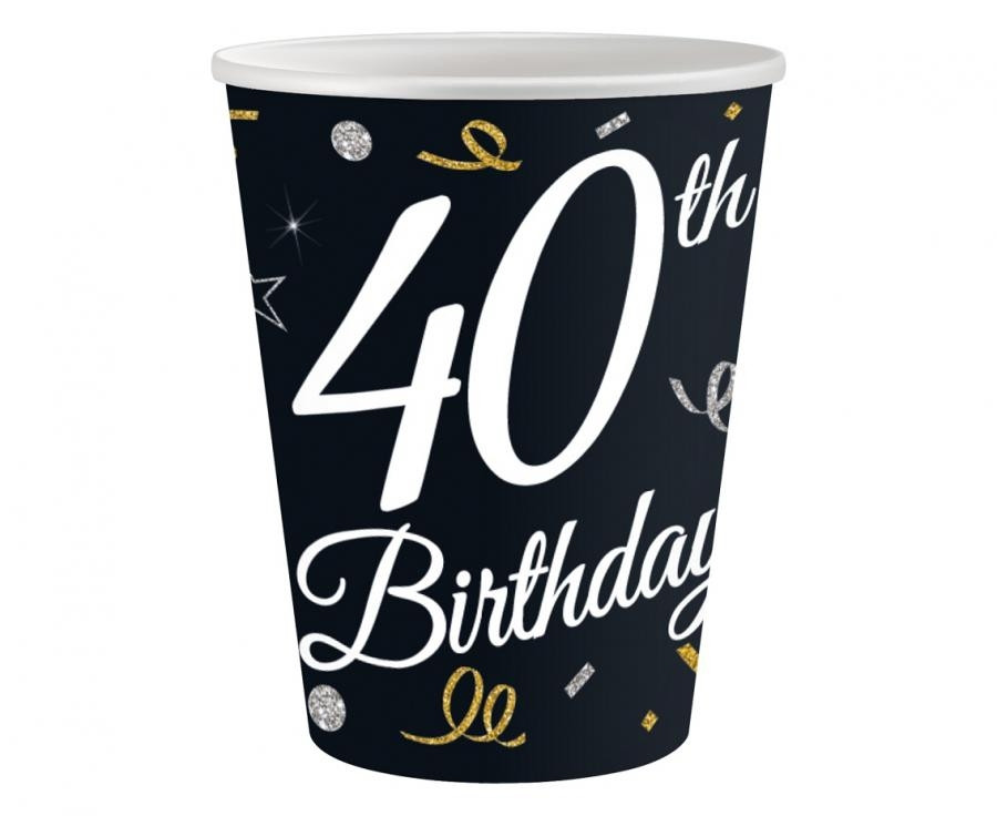 Kubeczki papierowe B&C 40 Birthday 6szt KP-40BD GoDan