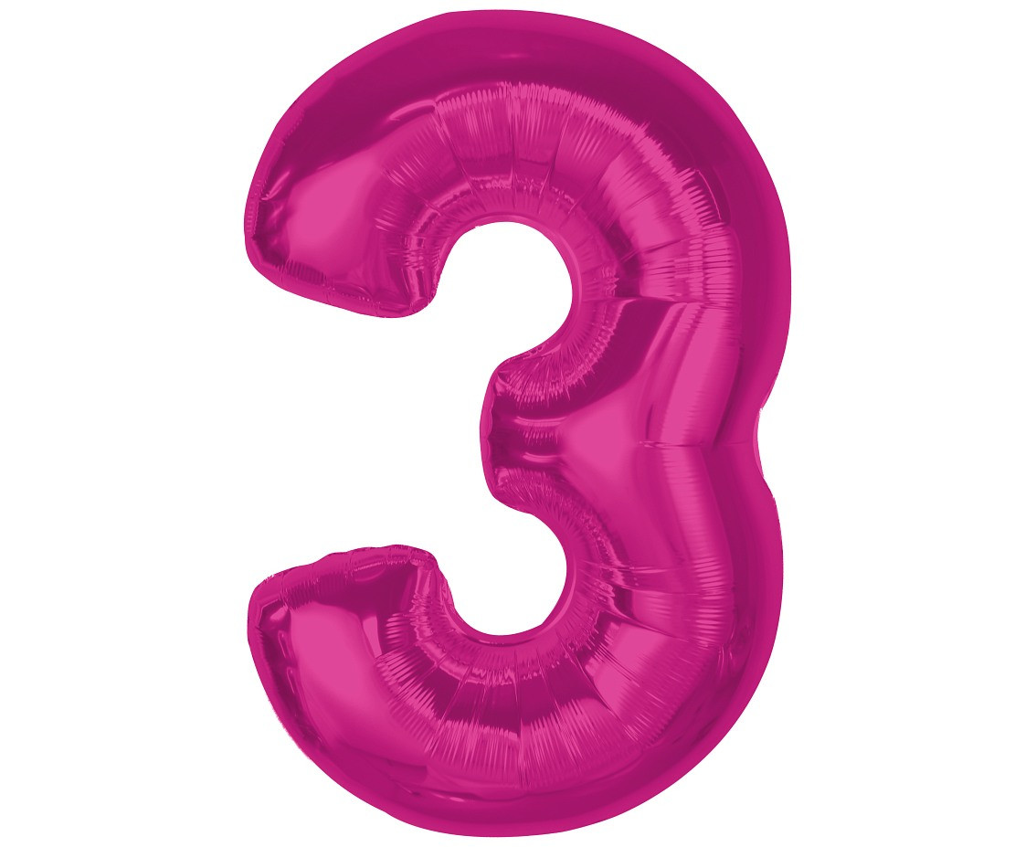 Balon foliowy Smart cyfra 3 różowa 92cm CH-S9R3 GoDan