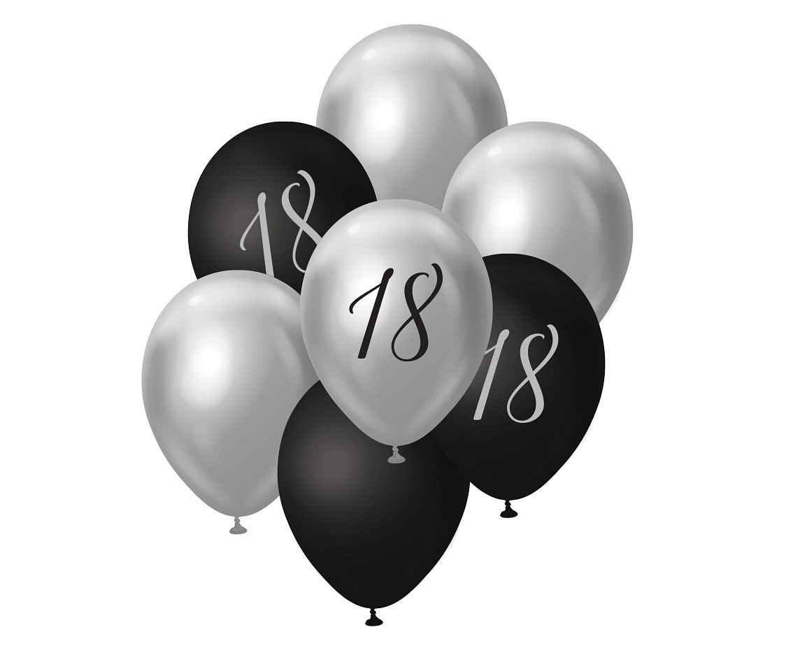 Bukiet balonowy B&C srebrno-czarny 18" (7szt) BB-18S7 Godan