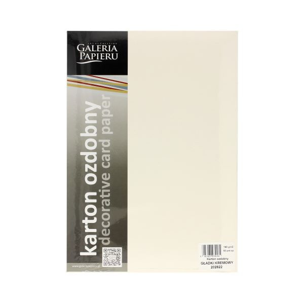 Karton ozdobny A4 (50) Gładki krem Argo 160g [202822]