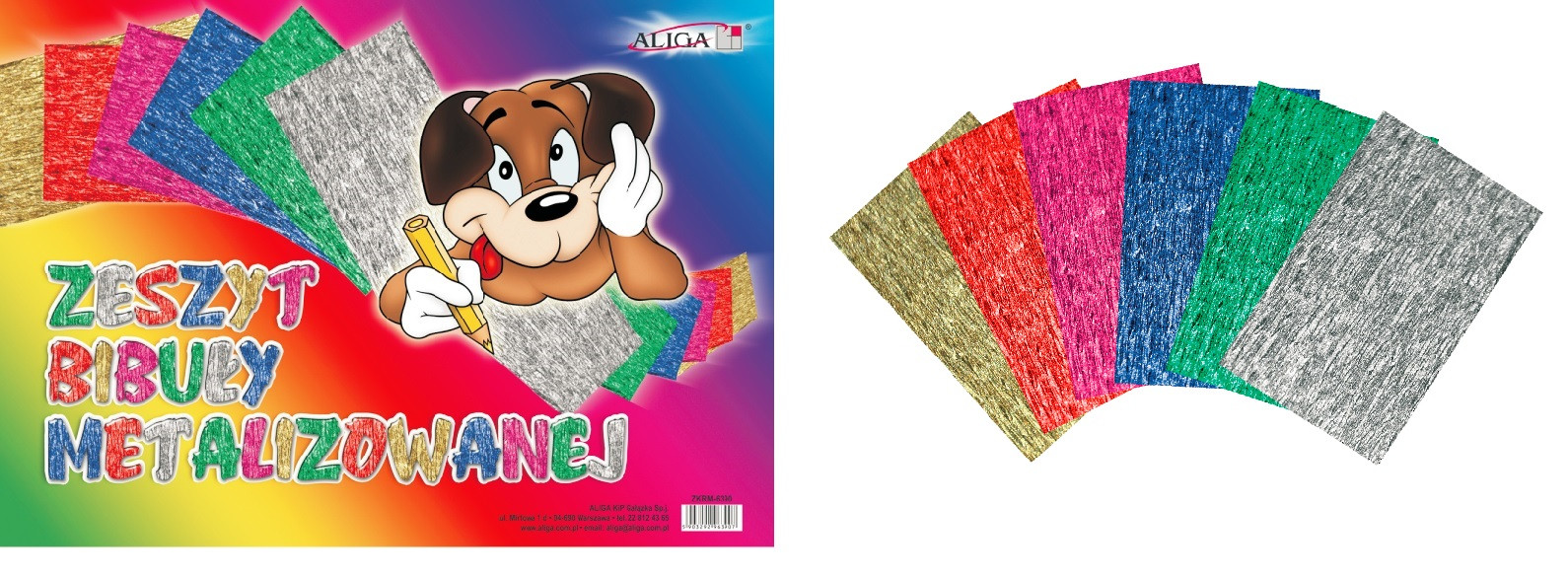 Zeszyt papierów metal bibuła ZKRM-6390 25x35 cm 35g / 50g Aliga