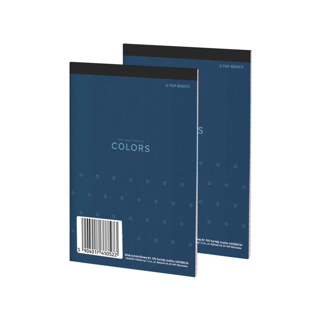 Blok notatnikowy A7/100K KR szyty z mikroperf. Topcolors 400169236