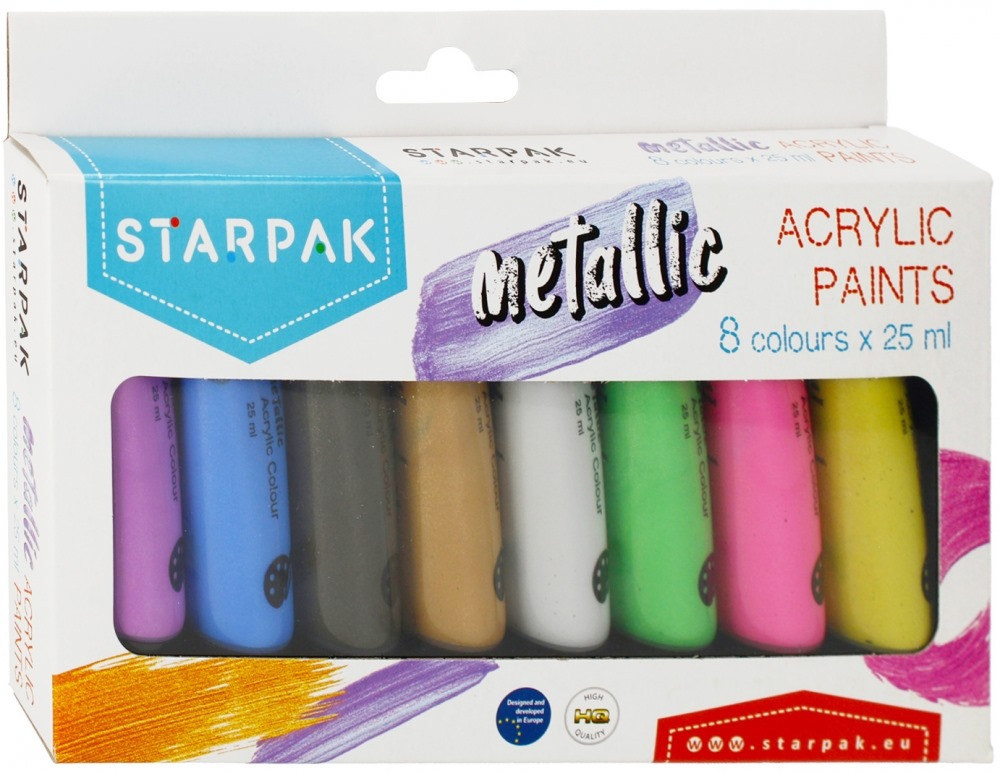 Farby akrylowe 8kol. 25ml. metalic Euro-Trade