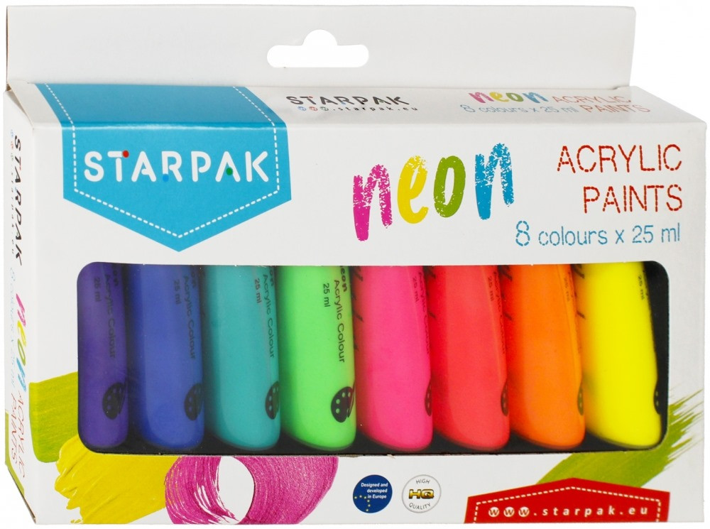 Farby akrylowe 8kol. 25ml. neon Euro-Trade Na prezent